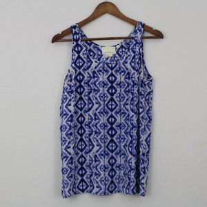 Cynthia Rowley Blue & White Silk Tank Top